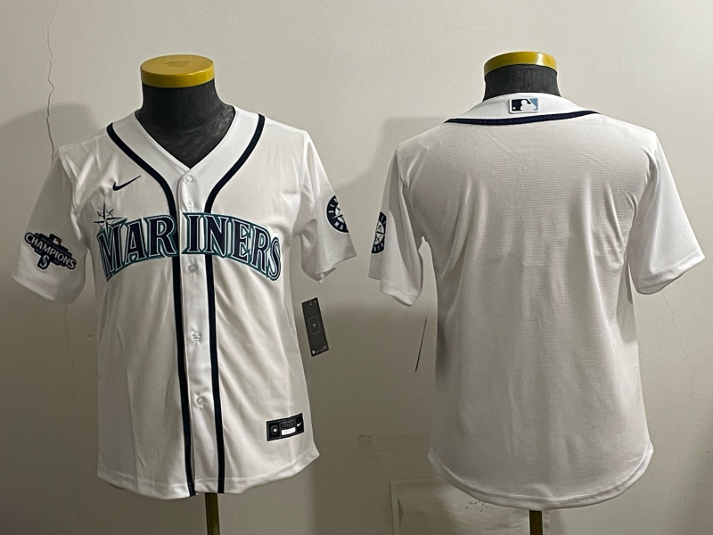 youth 2026 Seattle Mariners blank white Nike MLB Jersey 002->youth mlb jersey->Youth Jersey